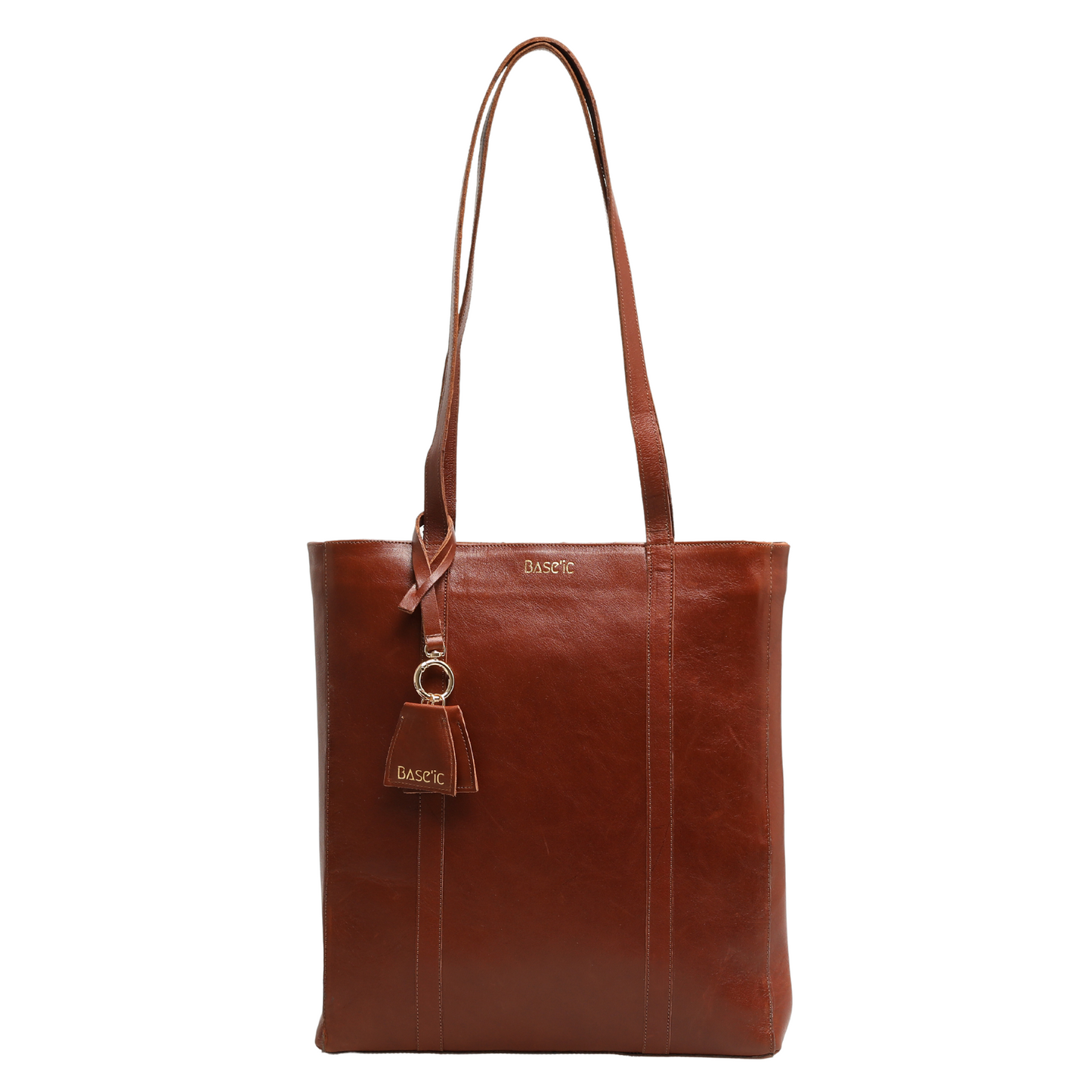 Genuine Leather Shoulder Bag with Multi-Compartment - Coconut