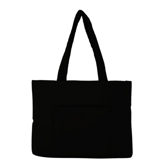 Nylon Puffy Shoulder Bag - Black