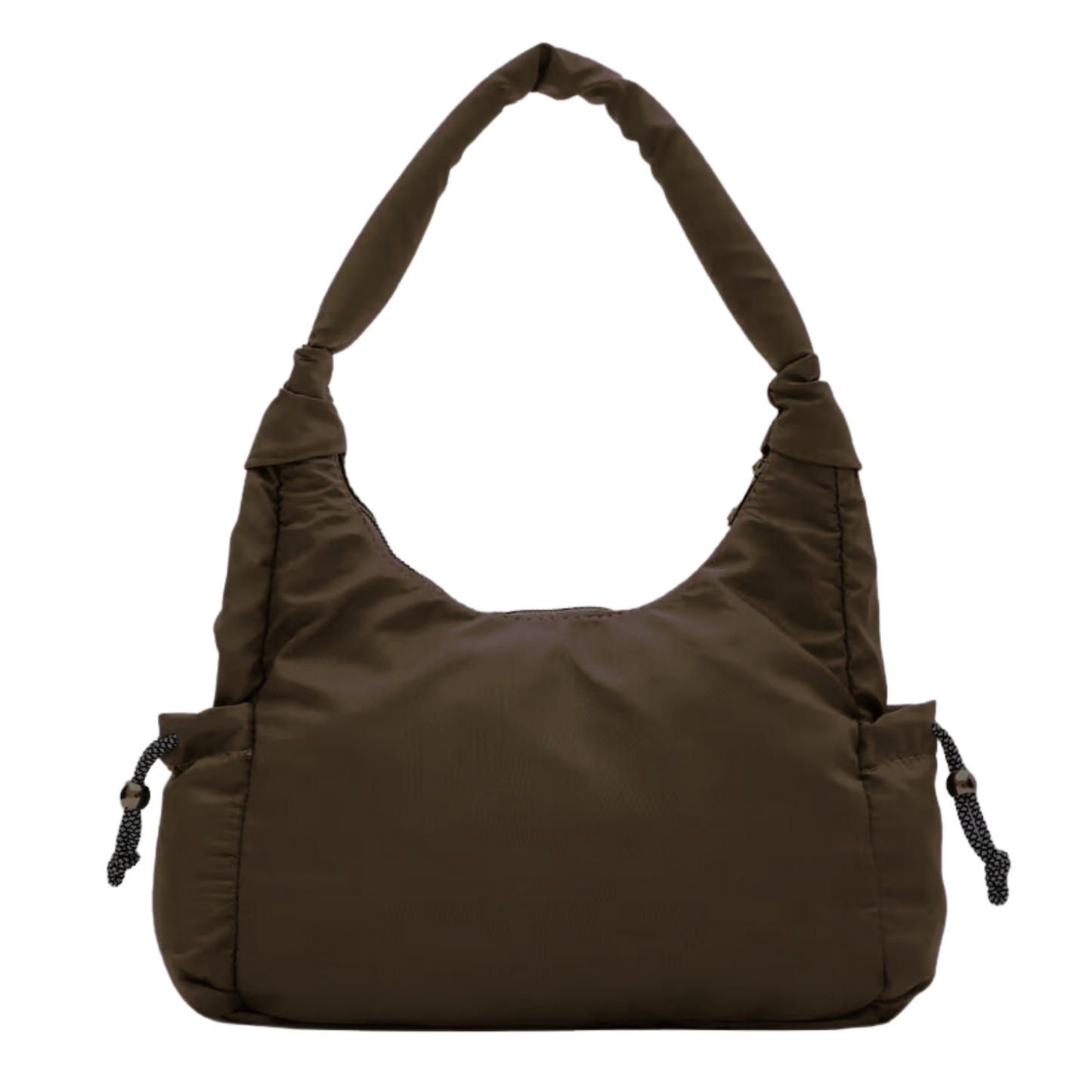 Nylon Shoulder Bag - Coffee