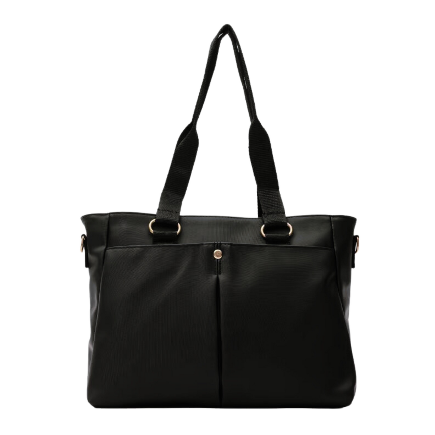 Nylon Crossbody Bag With Long Strap - Black