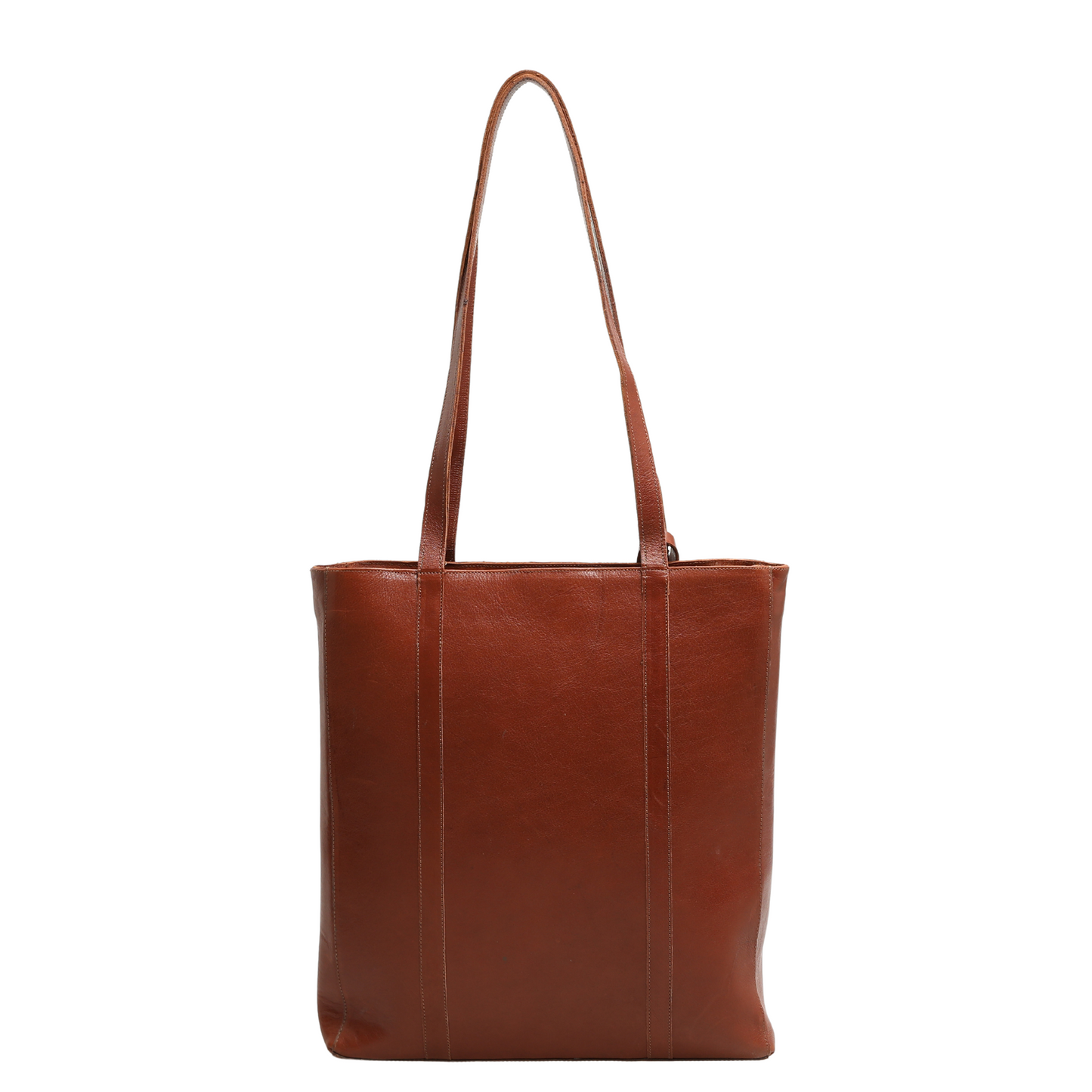 Genuine Leather Shoulder Bag with Multi-Compartment - Coconut