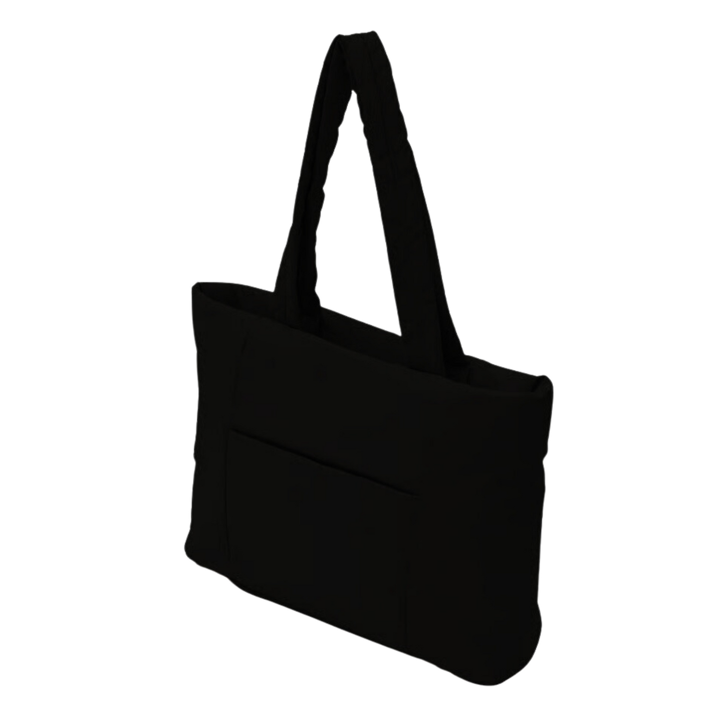 Nylon Puffy Shoulder Bag - Black