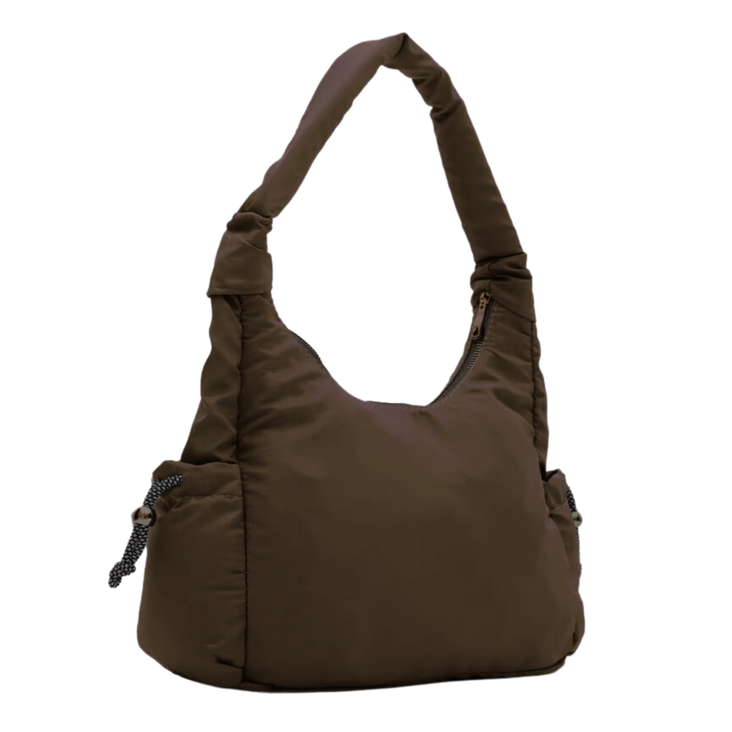 Nylon Shoulder Bag - Coffee