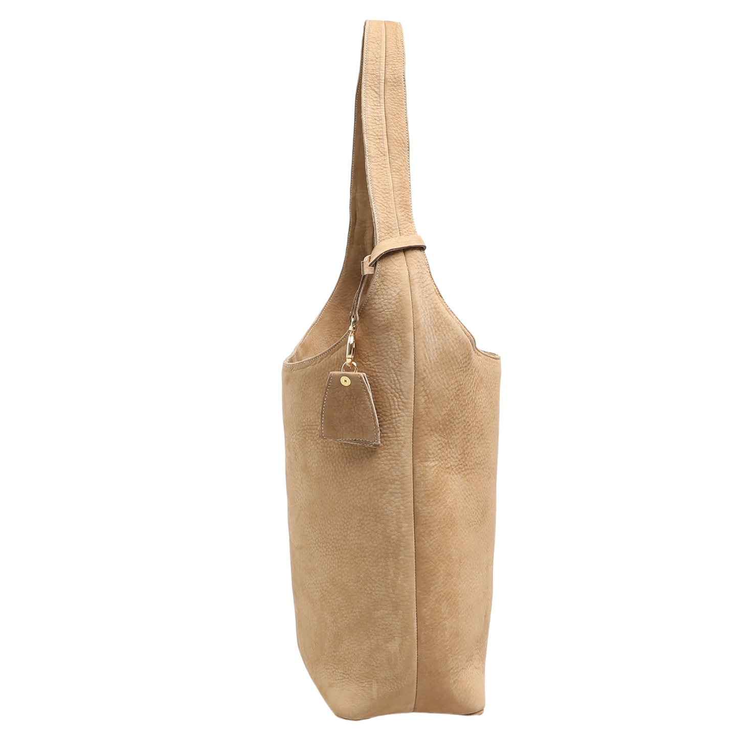 Nubuck Leather Hobo Bag - Sand