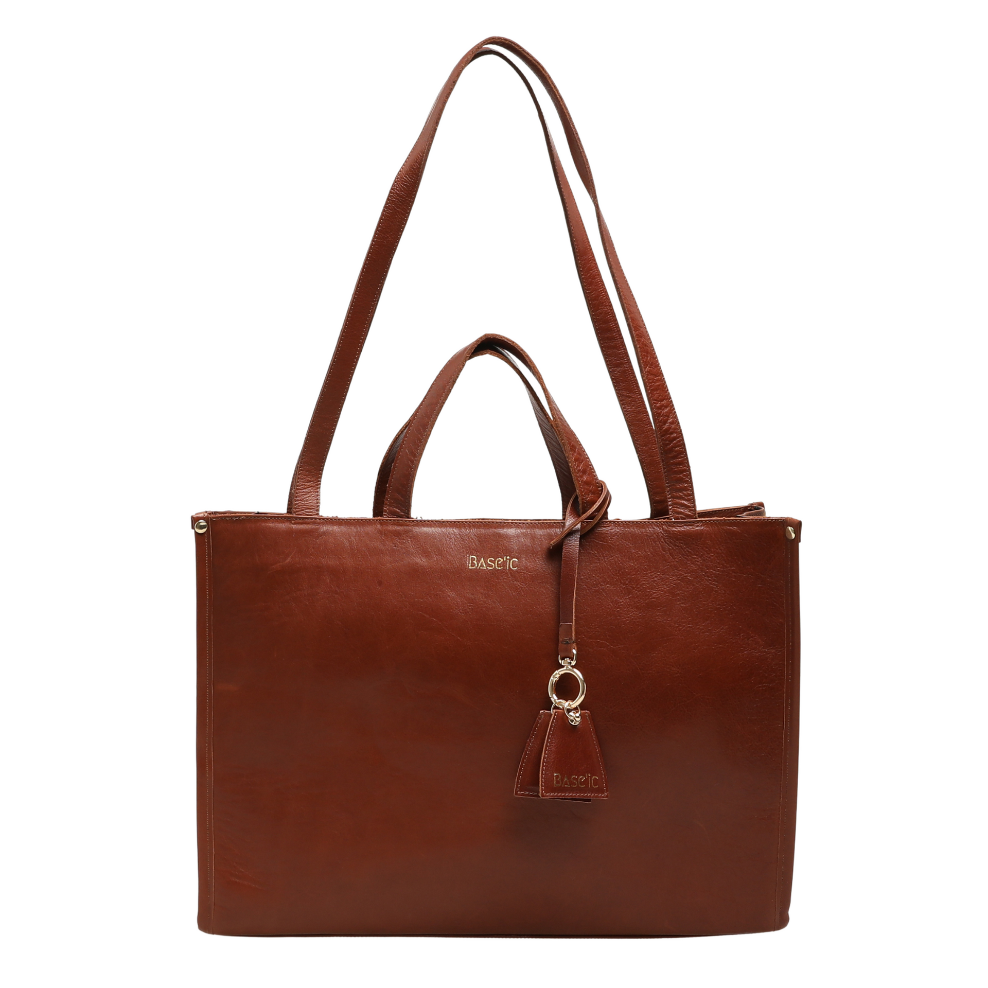 Genuine Leather Shoulder Bag with Laptop Compartment