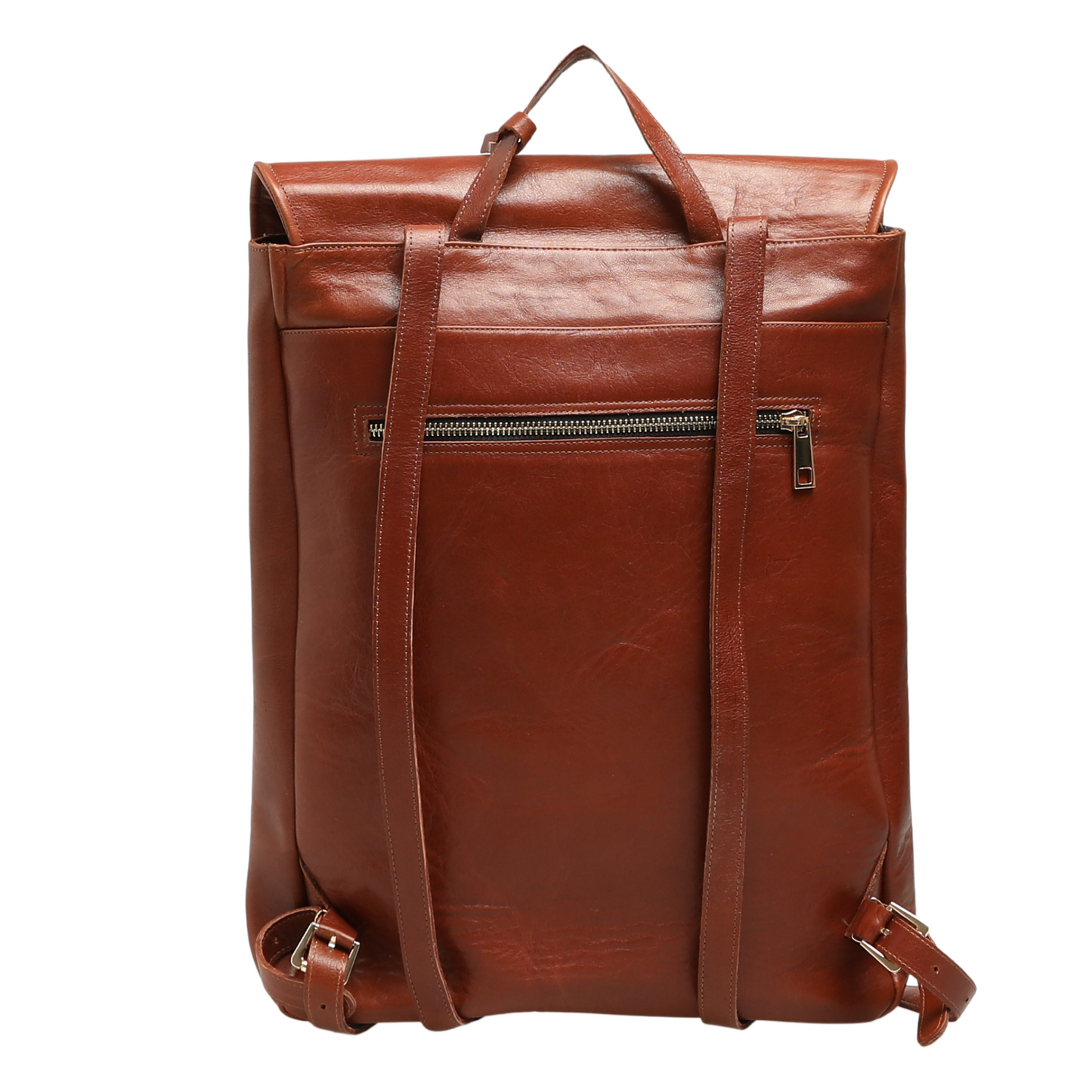 Genuine Leather Backpack With Laptop Compartment - Coconut