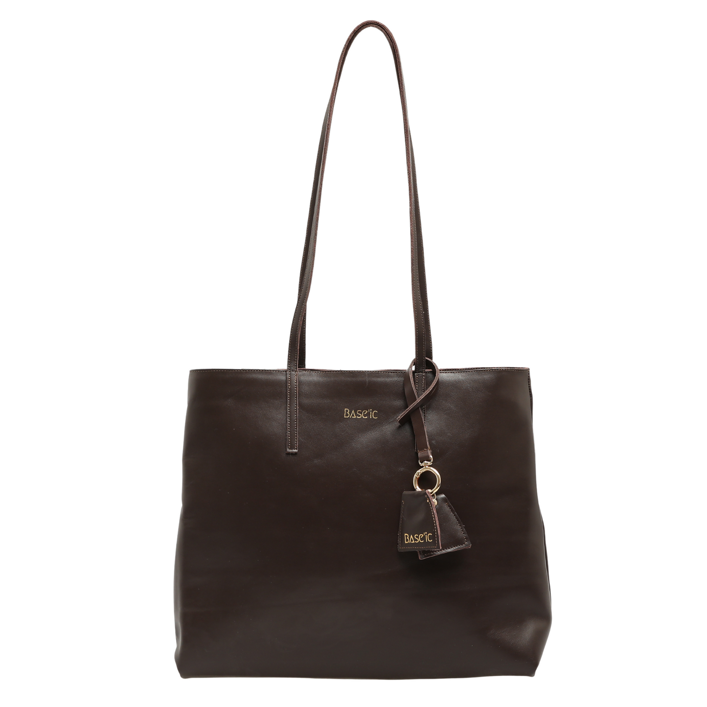 Soft Genuine Leather Tote Bag - Bitter Brown