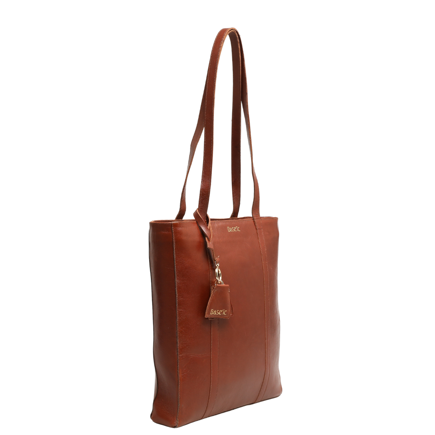 Genuine Leather Shoulder Bag with Multi-Compartment - Coconut