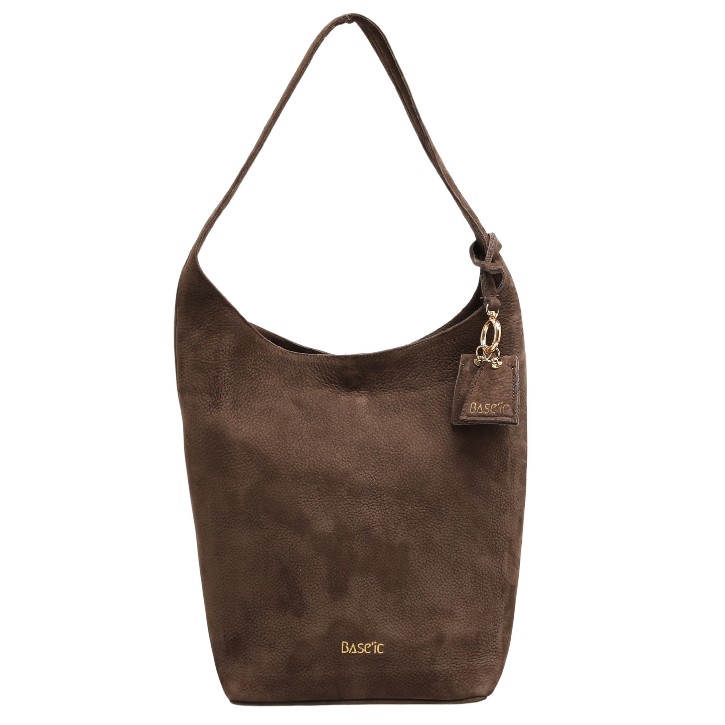 Nubuck Leather Hobo Bag - Tobacco Brown